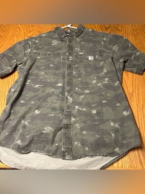Carhartt Rugged Flex Relax “Camo” S/S Canvas Work Shirt Mens 2XL